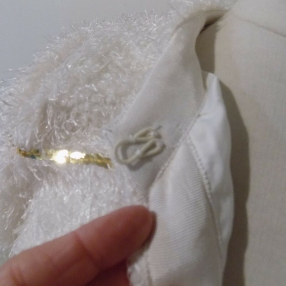 Darling Vivienne Cream Coat w/Gold Sequins, S NEW - Picture 4 of 5